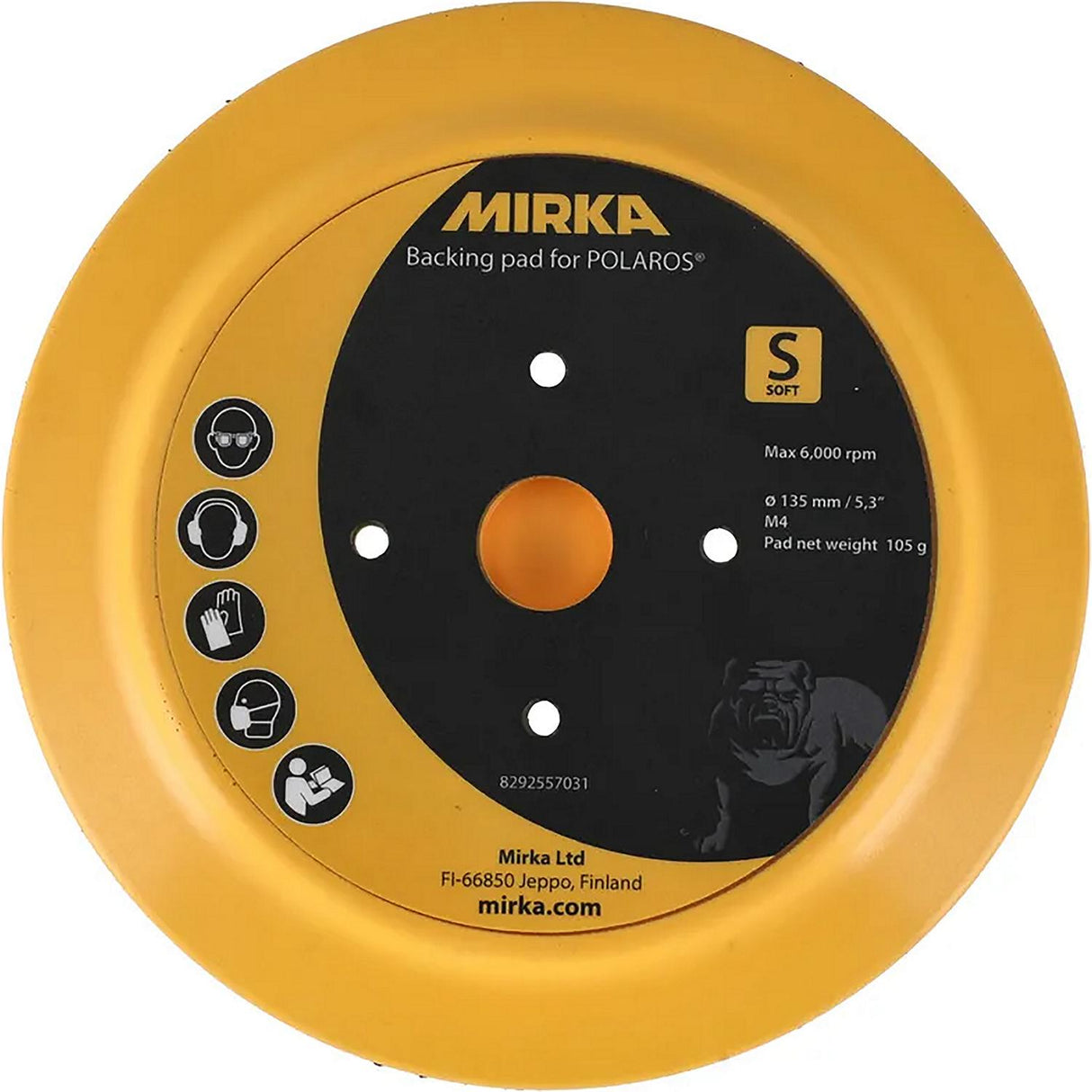 Mirka 8292557031 Backing Pad For Polaros, Soft, 5.3"
