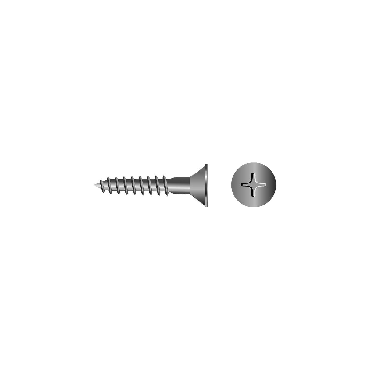 Phillips Wood Screw - Flat Head, #10 x 1-1/4"