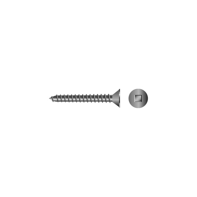 Square Tapping Screw - Flat Head,#8 x 1-1/4"