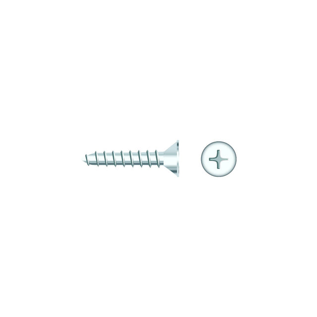 Seachoice 01752 Chrome Plated SS Phillips Tapping Screw - Flat Head, #6 x 3/4"