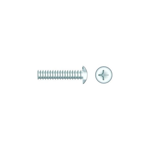 Seachoice 01817 Chrome Plated SS Phillips Machine Screws - Truss Head, 1/4-20 x 1"