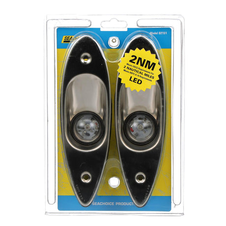 Seachoice 02151 Stainless Steel LED Side Light, Boat Navigation, 1 Red Light, 1 Green Light
