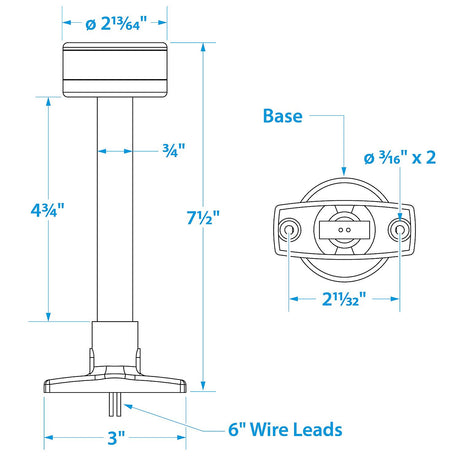 Seachoice LED All-Round Light, Boat Navigation, 7.5 In. Tall