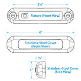 Seachoice LED Surface Mount Area Light with On/Off Switch, 316 Stainless Steel, White Light, 220 Lumens