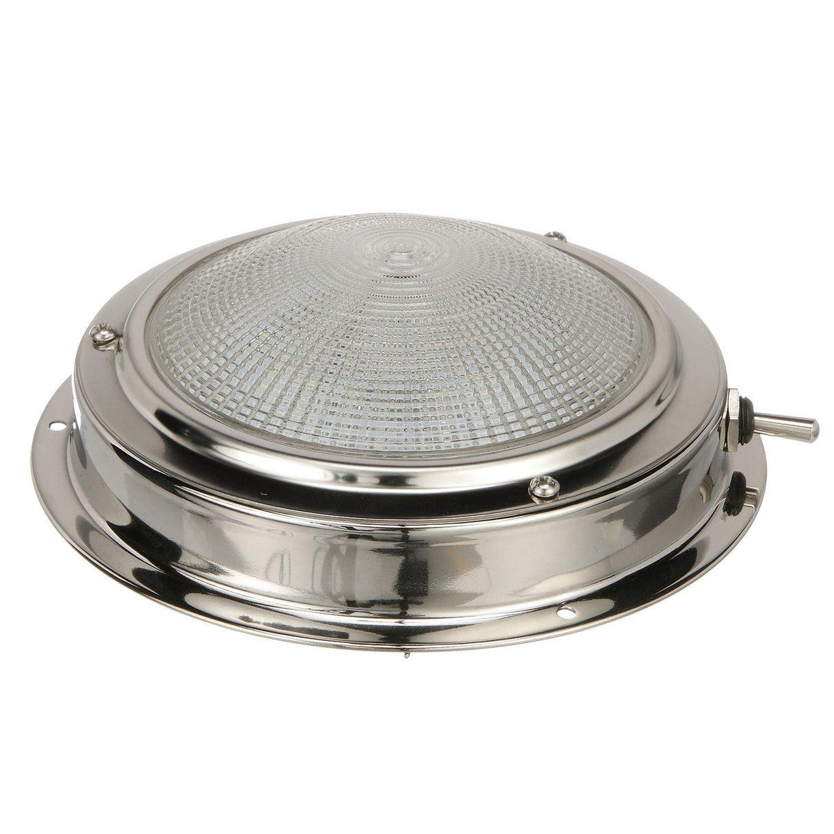 Seachoice LED Surface-Mount Dome Light, Bright White, Stainless Steel Flange, 4 in. Diameter