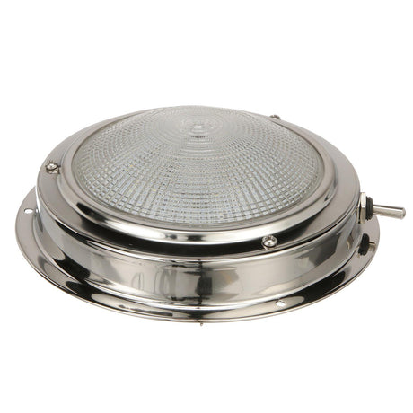 Seachoice LED Surface-Mount Dome Light, Bright White, Stainless Steel Flange, 4 in. Diameter