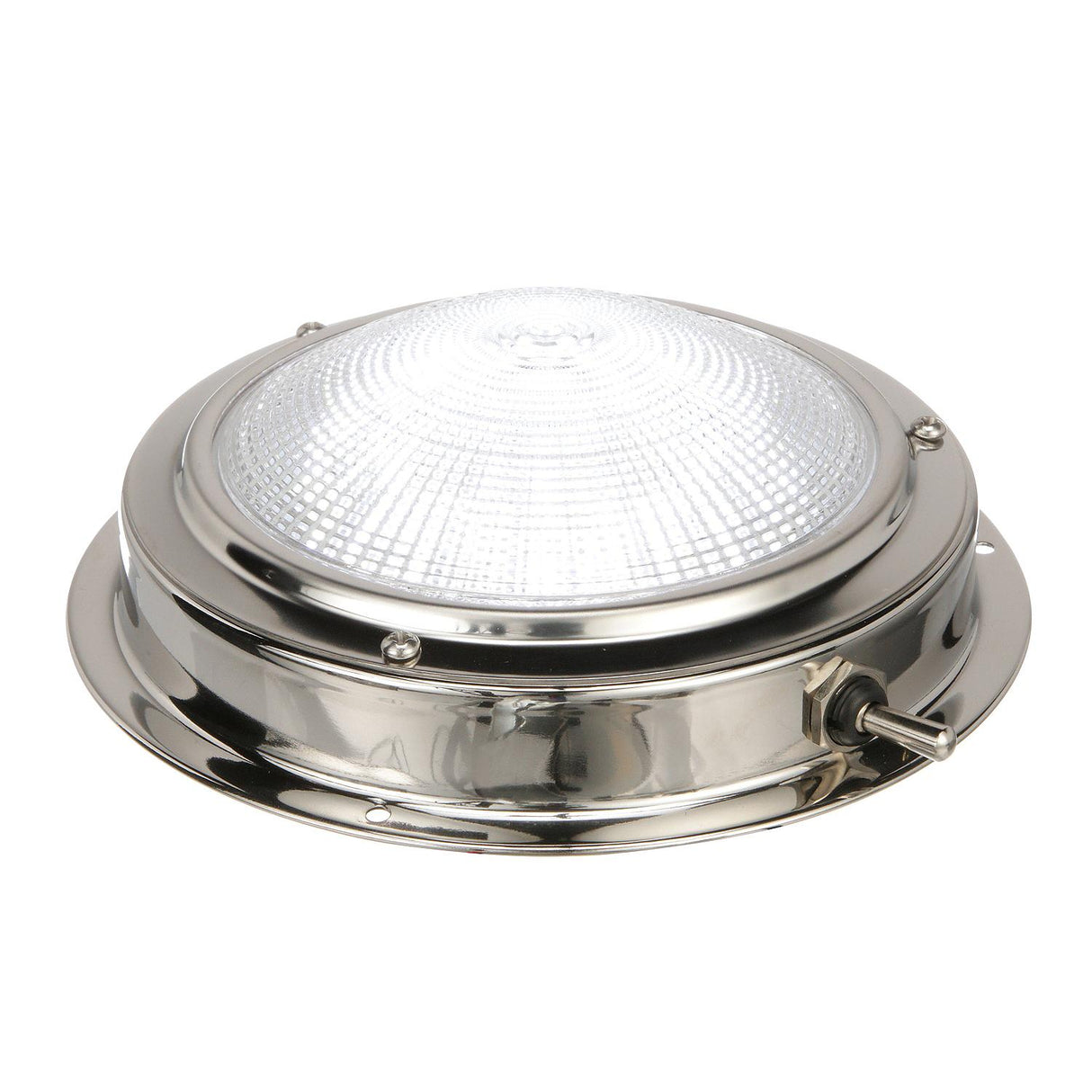Seachoice LED Surface-Mount Dome Light, Bright White, Stainless Steel Flange, 4 in. Diameter