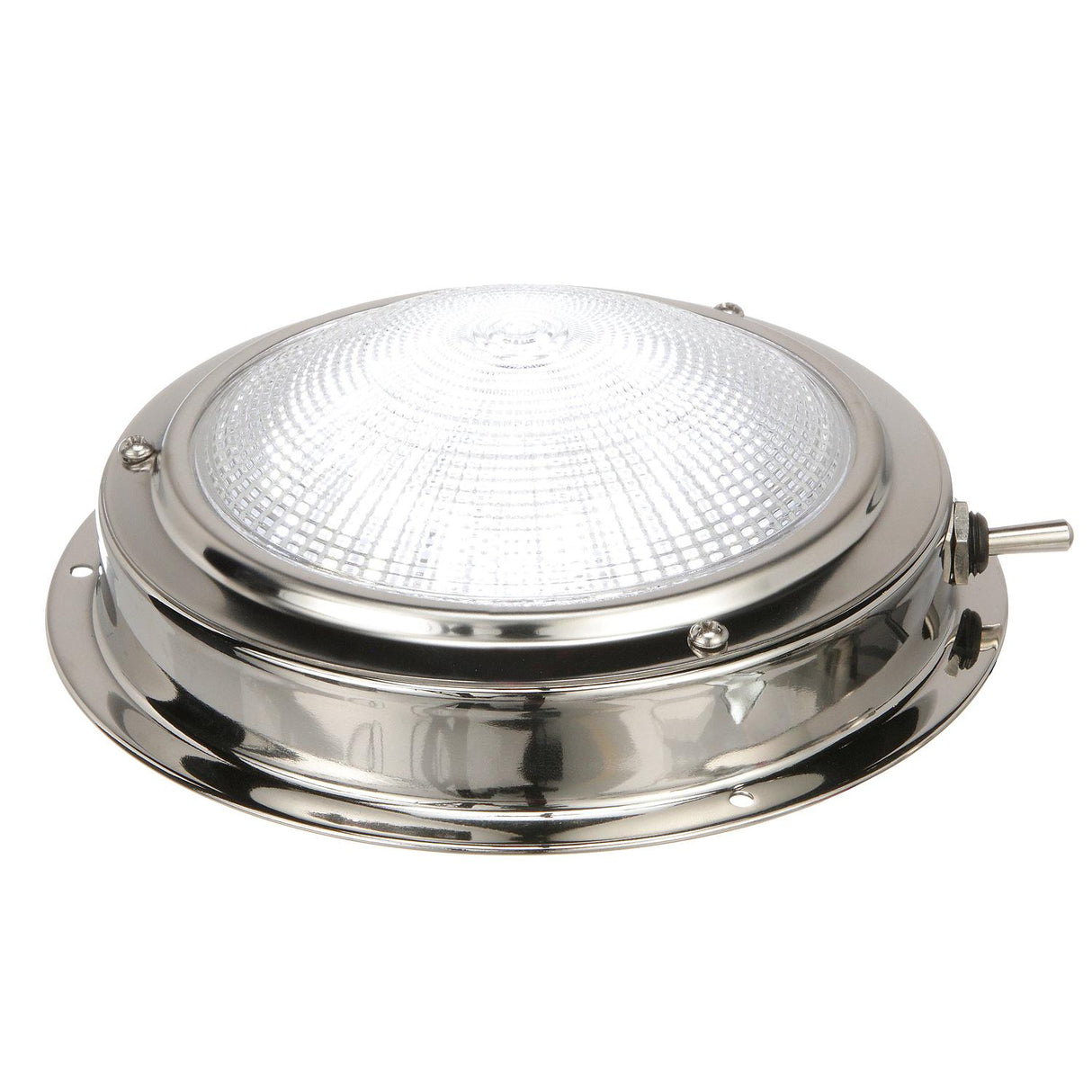 Seachoice LED Surface-Mount Dome Light, Bright White, Stainless Steel Flange, 5 in. Diameter