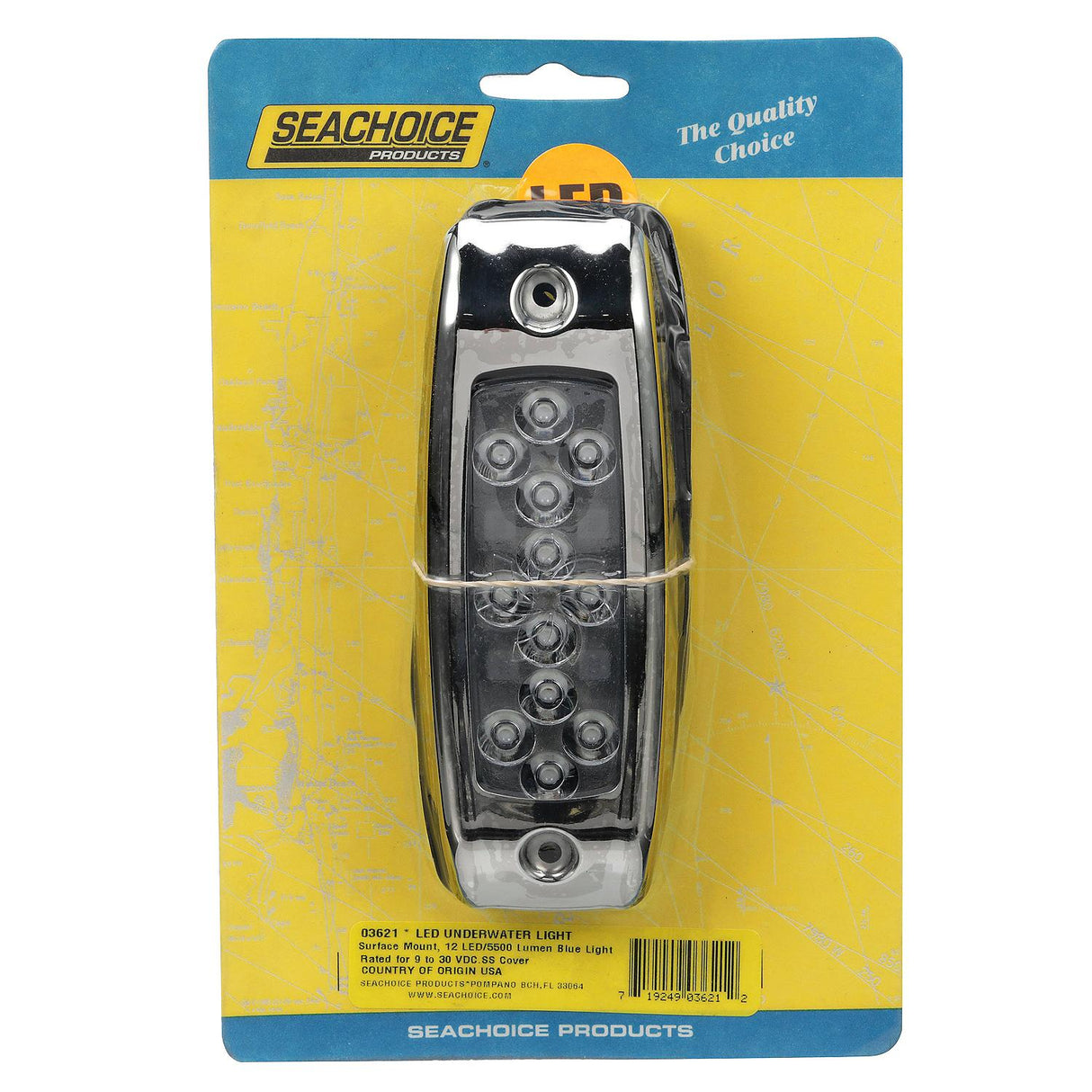 Seachoice 03621 Water Dragon LED Underwater Light, 12 Blue LEDs, 5,500 Lumens