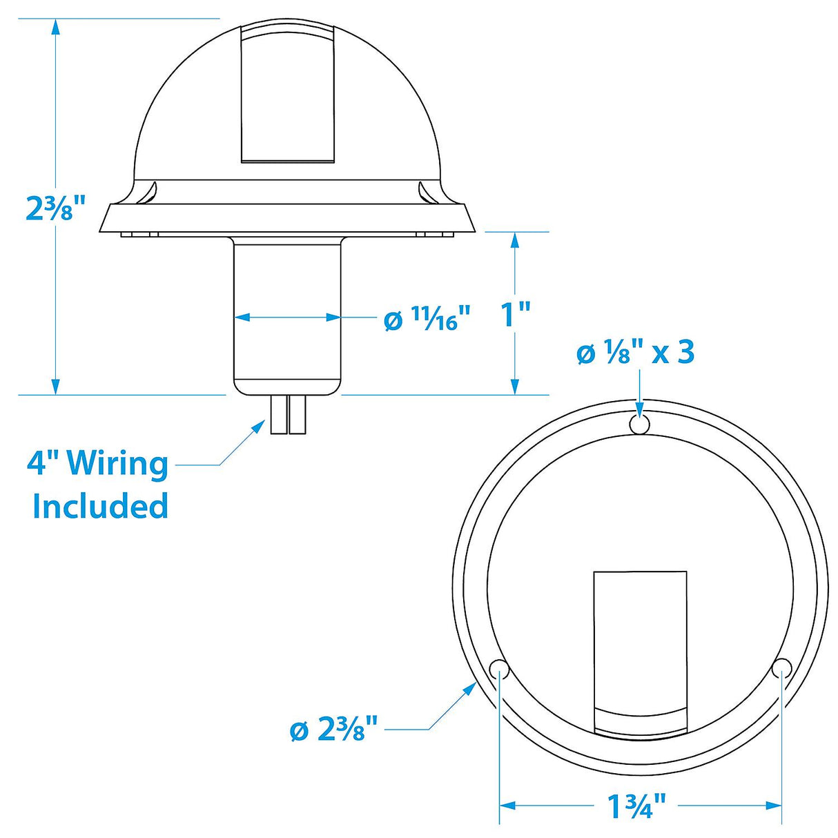 Seachoice Stainless Steel Port and Starboard Side Light, 1 Nautical Mile Visibility for Sail or Powerboats Under 39 Feet