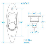 Seachoice Corrosion-Resistant Stainless Steel Side Light, Boat Navigation, Flush Mount