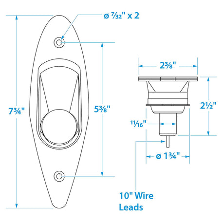 Seachoice Corrosion-Resistant Stainless Steel Side Light, Boat Navigation, Flush Mount