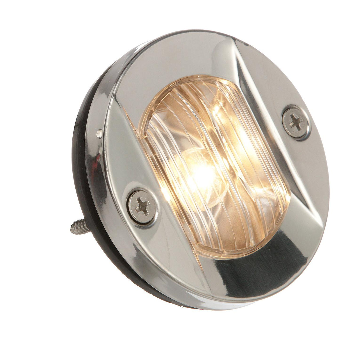Seachoice Round Navigation Transom Light w/ Stainless Steel Flange, 3 In., Vertical Surface Mount