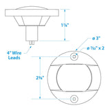 Seachoice Round Navigation Transom Light w/ Stainless Steel Flange, 3 In., Vertical Surface Mount