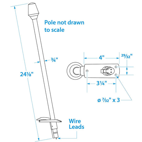 Seachoice All-Round White Light, Boat Navigation, 24-1/8 In.