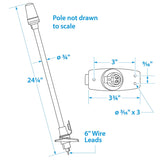 Seachoice LED All-Round White Light for Boating, Stow-A-Way Aluminum Light, 24-1/8 In.