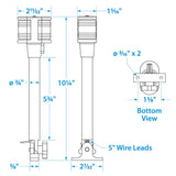 Seachoice Fold-Down Masthead and All-Round White Light, 3-Mile Visibility for Sail or Powerboats Under 66 Feet