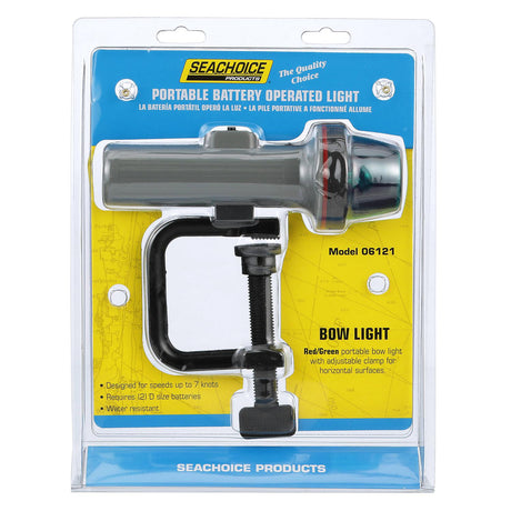 Seachoice Bi-Color Portable Battery-Operated Boat Navigation Bow Light, Horizontal Clamp Mount