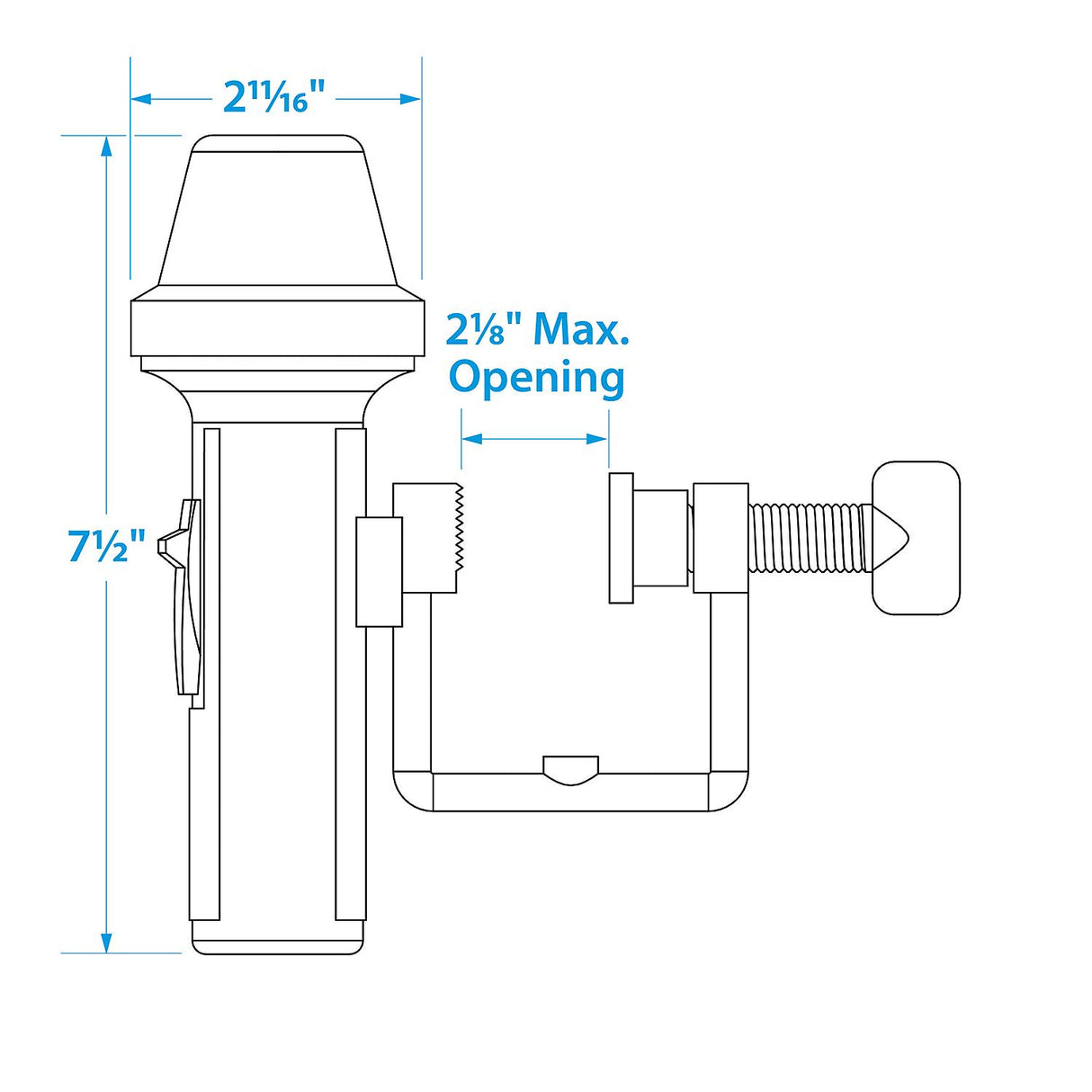 Seachoice Bi-Color Portable Battery-Operated Boat Navigation Bow Light, Horizontal Clamp Mount