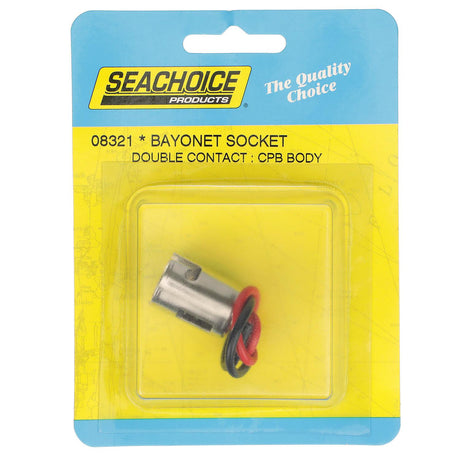 Seachoice Bayonet Bulb Socket for Bayonet Style Miniature Lamps, 4 In. Wire Leads