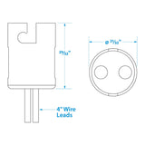 Seachoice Bayonet Bulb Socket for Bayonet Style Miniature Lamps, 4 In. Wire Leads