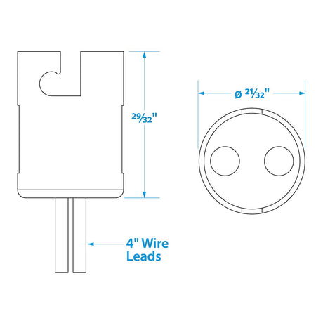 Seachoice Bayonet Bulb Socket for Bayonet Style Miniature Lamps, 4 In. Wire Leads