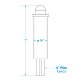 Seachoice LED Red Indicator Light, 14V, 6 in. Lead Wires, 1/4 in. Light