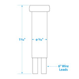 Seachoice Incandescent Red Indicator Light, 14V, 6 in. Lead Wires, 5/16 in. Light