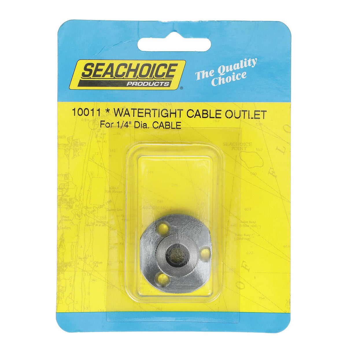 Seachoice Cable Outlet, 1/4 In., Weatherproof, Chrome-Plated Brass