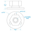 Seachoice Cable Outlet, 3/8 In., Weatherproof, Chrome-Plated Brass
