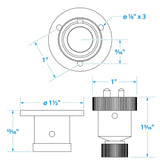 Seachoice Waterproof Boat Deck Connector, 2 Prong Plug, 3 Amps at 12V