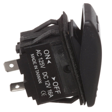Seachoice Non-Illuminated Rocker Switch, SPST, 2 Terminal, On/Off, Black