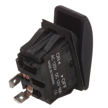 Seachoice Non-Illuminated Rocker Switch, SPST, 2 Terminal, On/Off, Black