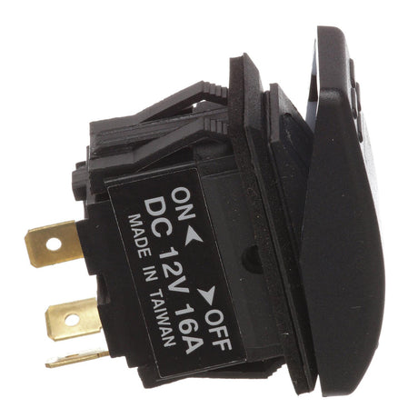 Seachoice Illuminated Rocker Switch, SPST, 3 Terminal, On/Off, Black