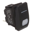 Seachoice Illuminated Rocker Switch, SPST, 3 Terminal, On/Off, Black