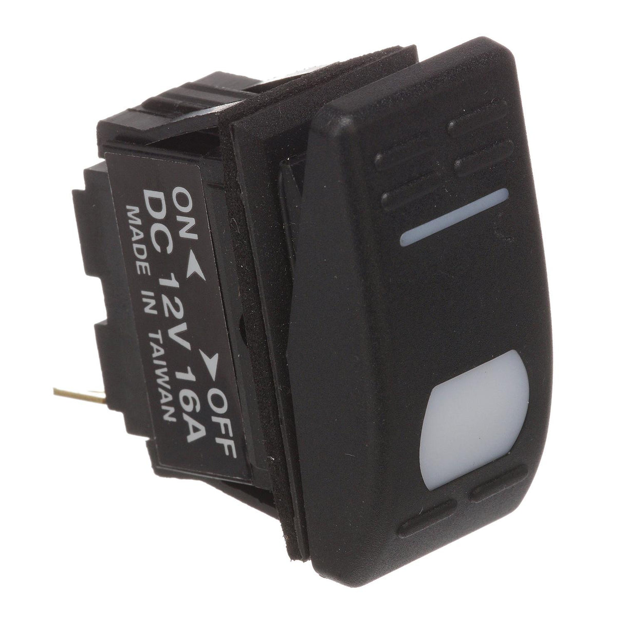 Seachoice Illuminated Rocker Switch, SPST, 3 Terminal, On/Off, Black