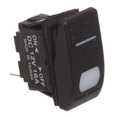 Seachoice Illuminated Rocker Switch, SPST, 3 Terminal, On/Off, Black