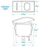 Seachoice Illuminated Rocker Switch, SPST, 3 Terminal, On/Off, Black