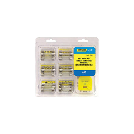 Seachoice AGC Fuse Bonus Pack, Contains 60 Assorted AGC Fuses and Tester, for Auto, Marine or Electronics Applications Up to 12V