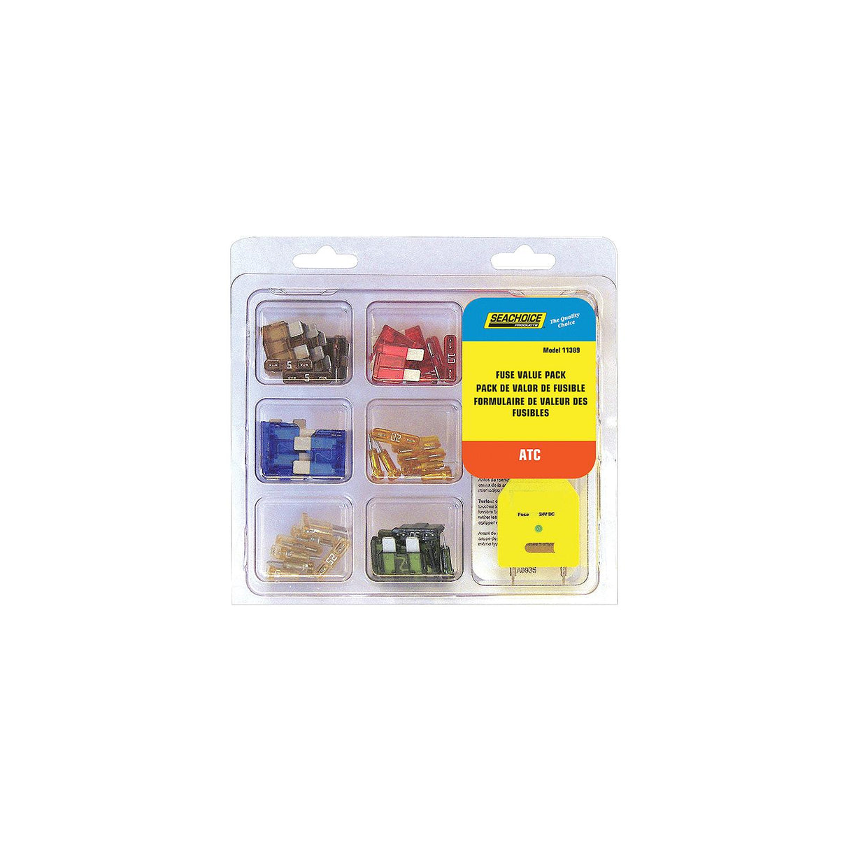 Seachoice ATC Fuse Value Pack, Contains 42 Assorted ATC Fuses and Tester, for Auto, Marine or Electronics Applications Up to 12V