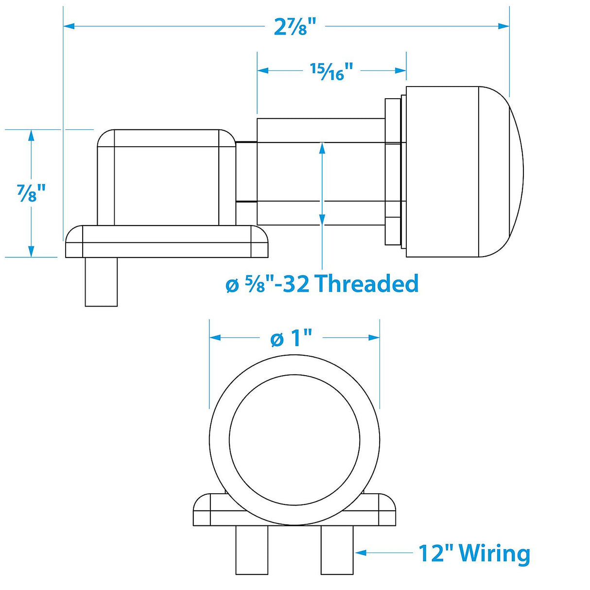 Seachoice 2-Position Off/Momentarily On Push Button Switch, 6-36V, 18 Gauge Wire Leads