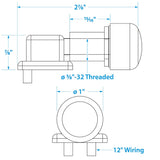 Seachoice 2-Position Off/Momentarily On Push Button Switch, 6-36V, 18 Gauge Wire Leads