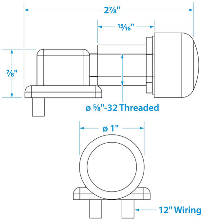 Seachoice 2-Position Off/Momentarily On Push Button Switch, 6-36V, 18 Gauge Wire Leads