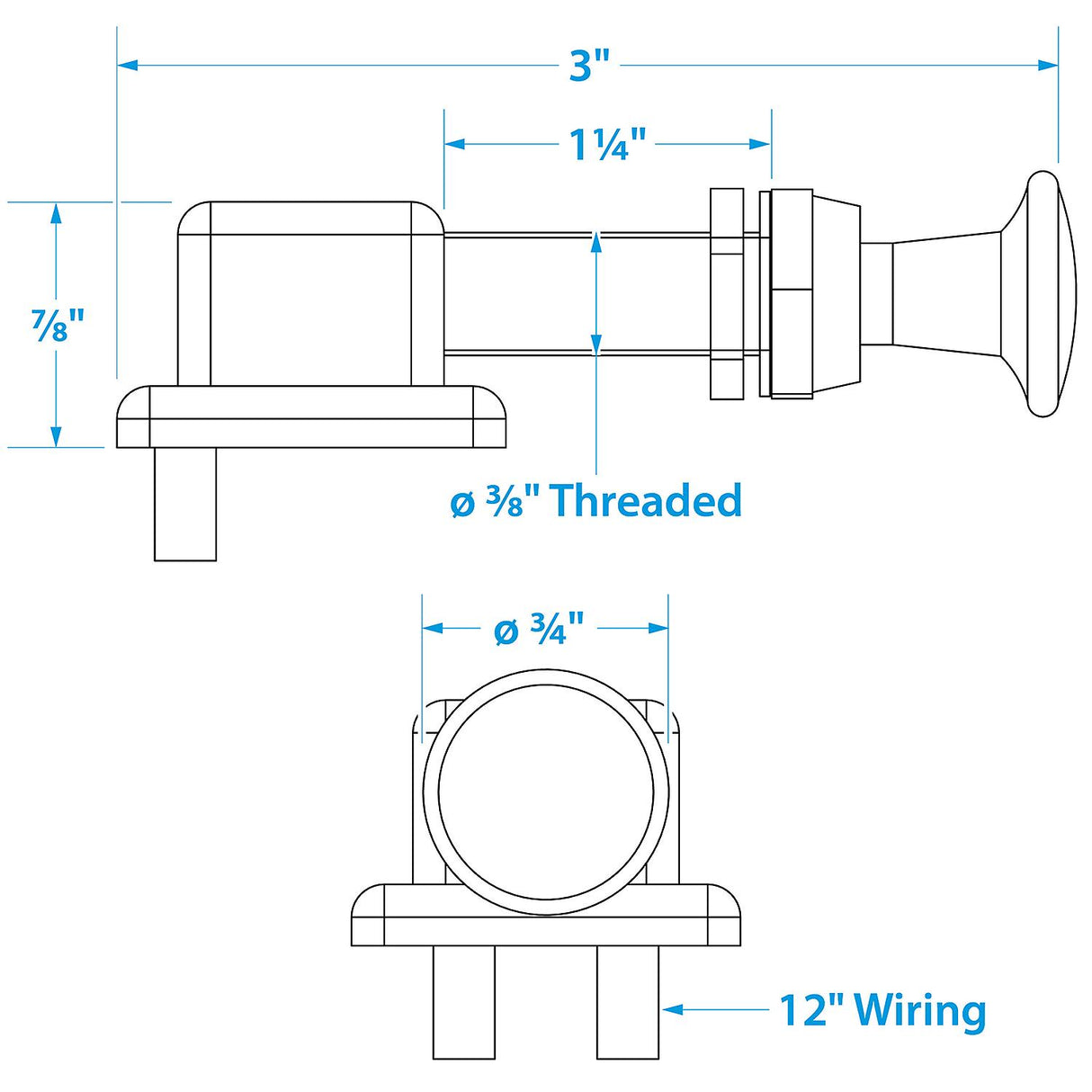 Seachoice Off/On Push-Pull Switch, 2 Position