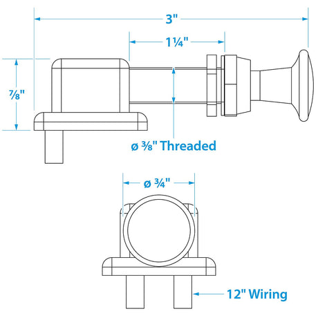 Seachoice Off/On Push-Pull Switch, 2 Position
