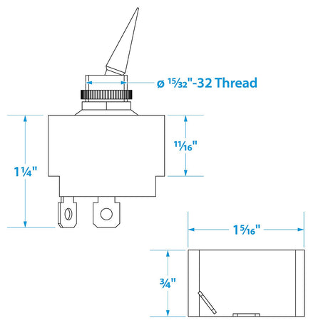 Seachoice 2-Position Toggle Switch, On/Off