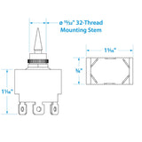 Seachoice 3-Position Toggle Switch, On/Off/On
