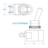 Seachoice 2-Position Heavy Duty Toggle Switch, On/Off, 2 Screw Type Terminals
