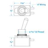 Seachoice 2-Position Heavy Duty Toggle Switch, On/Off, 6 in. Wire Leads