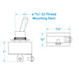 Seachoice 2-Position Boat Toggle Switch, Off/On